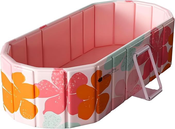 Portable Bathtub for Adult 59" Large Collapsible Cold Plunge Bathtub Foldable by COBOPANDA