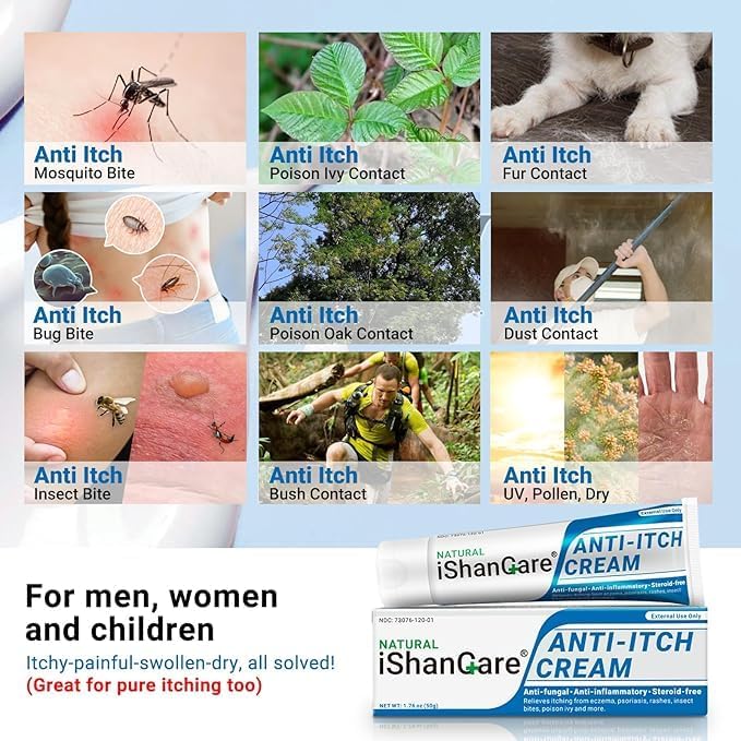 ishancare Anti Itch Soothing Cream Extra Strength Skin Itch Relief Ointment - Image 5