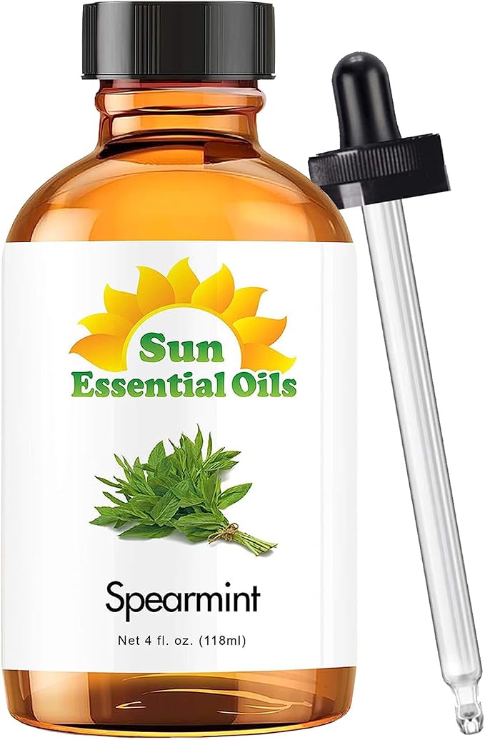Sun Organic Spearmint Essential Oil 4 Fluid Ounces by SunEssentialOils