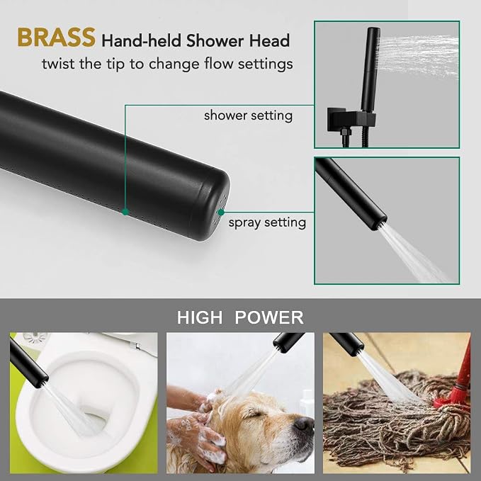 Hoimpro 12 Inch Shower Head System Set Bathroom Rain Mixer Shower Head 2 In 1 - Image 5