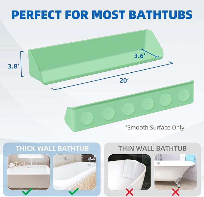 Splash Guard for Bathtub, 3.8" x 3.6" Silicone Bath Tub Splash Guard - Image 5