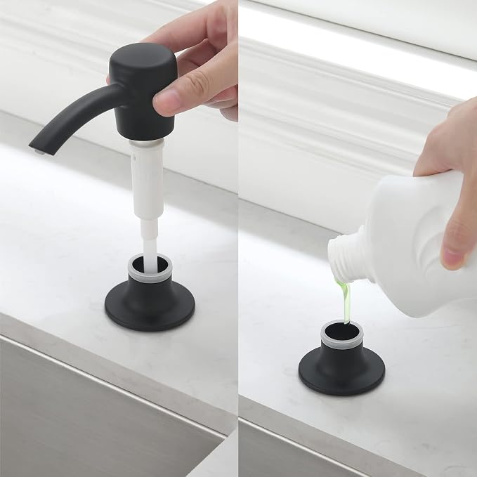 RULIA Kitchen Sink Soap Dispenser, Build in Sink Soap Dispenser, Deck Mounted - Image 2