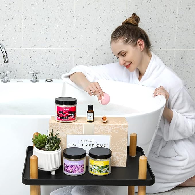 spa luxetique Bath Salts, Bath Bombs, Wooden Scoop, Epsom Salt - Image 8