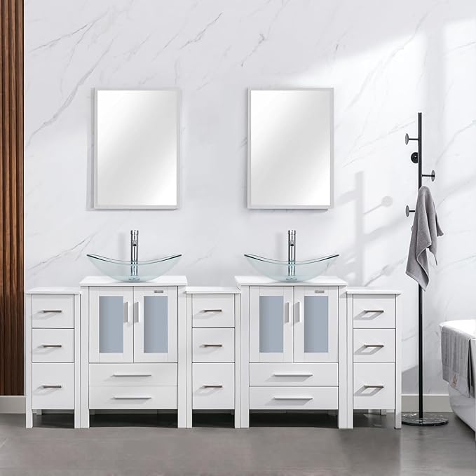 eclife 84" Modern Bathroom Vanity Sink Combo Freestanding Cabinet by eclife