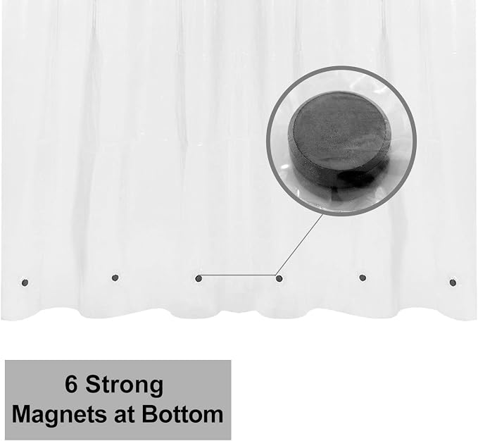 Barossa Design Extra Long Shower Curtain or Liner 72x80-6 Magnets on Bottom - Image 2