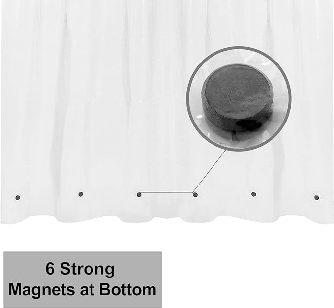 Barossa Design Clear Shower Curtain Liner 82 Width by 74 Height - Image 2