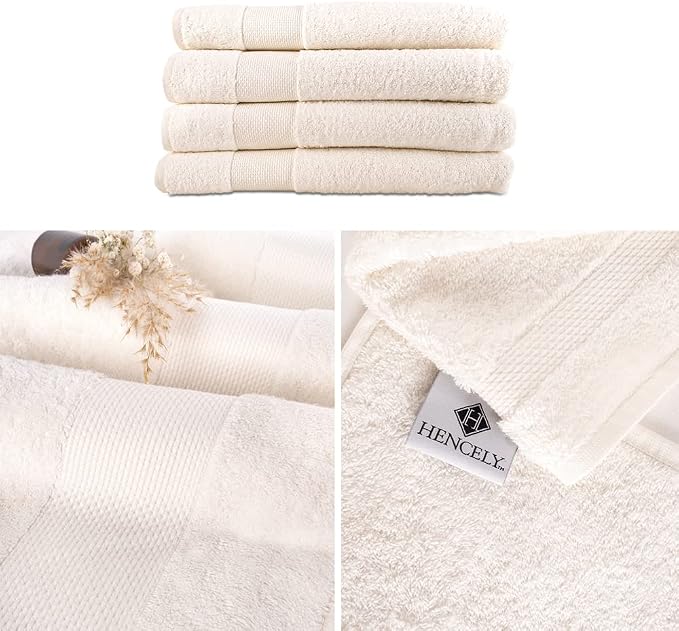 Hencely Premium Bath Towel Set of 4-28x58 Inches - Image 3
