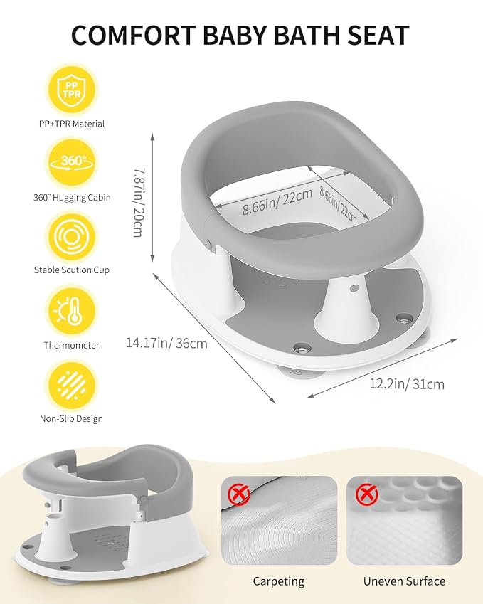 Baby Bath Seat for Babies 6 Months & Up, Bath Seats for Babies Sitting Up - Image 2