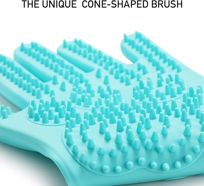 Pet Grooming Magic Gloves, Dog Cat Bathing Shampoo Brush, Silicone Hair Removal - Image 3