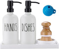 Glass Soap Dispenser for Kitchen, Farmhouse Dish Hand Soap Dispenser Set by Eggs+sound