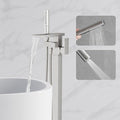 RUMOSE Brushed Nickel Bathtub Filler Freestanding Tub Filler Floor Mount Tub by RUMOSE