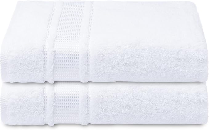 Melissa Linen, Bright White Bath Towels, 100% Turkish Cotton Bath Towels - Image 4