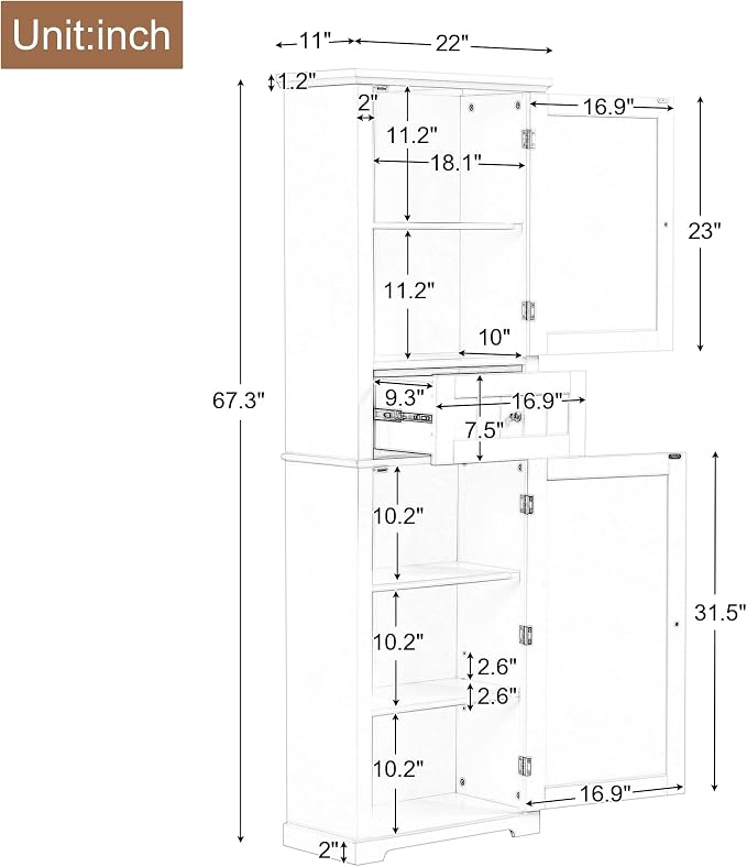 Tall Narrow Storage Cabinet - Image 2