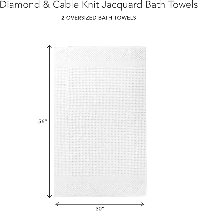 Texere 100% Organic Cotton Diamond Jacquard 700 GSM Luxury Bath Towel Sets - Image 6