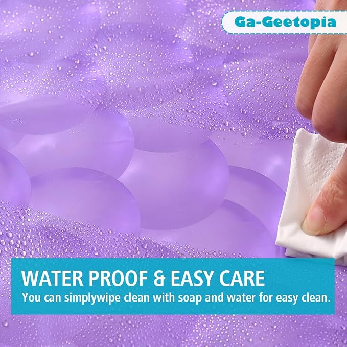 Ga-Geetopia EVA 3D Purple Pearl Plastic Shower Curtain Liner - Image 2