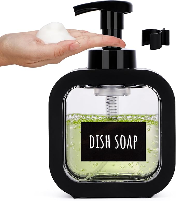 Segbeauty 10.1oz Black Foaming Soap Dispenser, 300ml Square Foam Bottle by Segbeauty