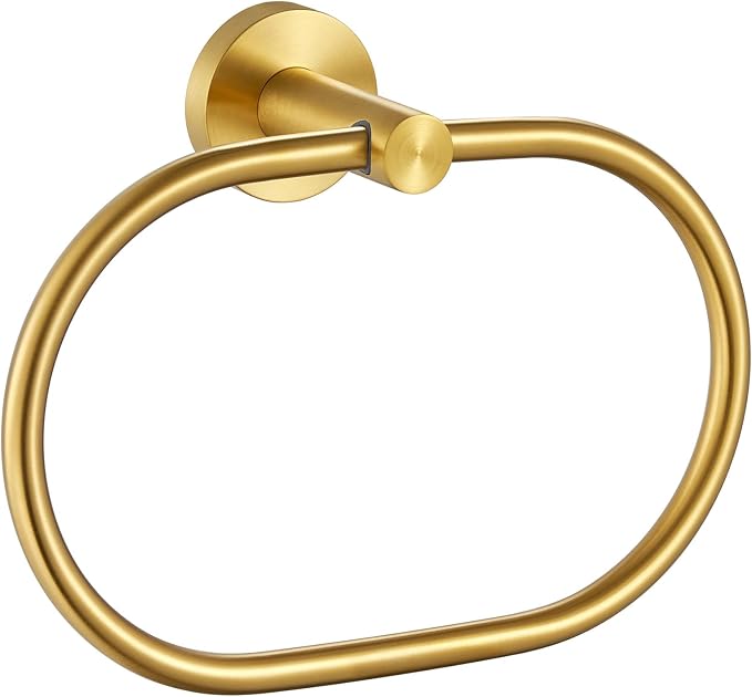 Angle Simple Towel Ring Brassy Gold, SUS 304 Stainless Steel Swivel Hand Towel by AngleSimple