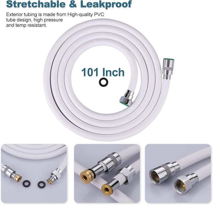 Aleasha Shower Hose, 101 Inches Extra Long Shower Head Hose Extension - Image 2