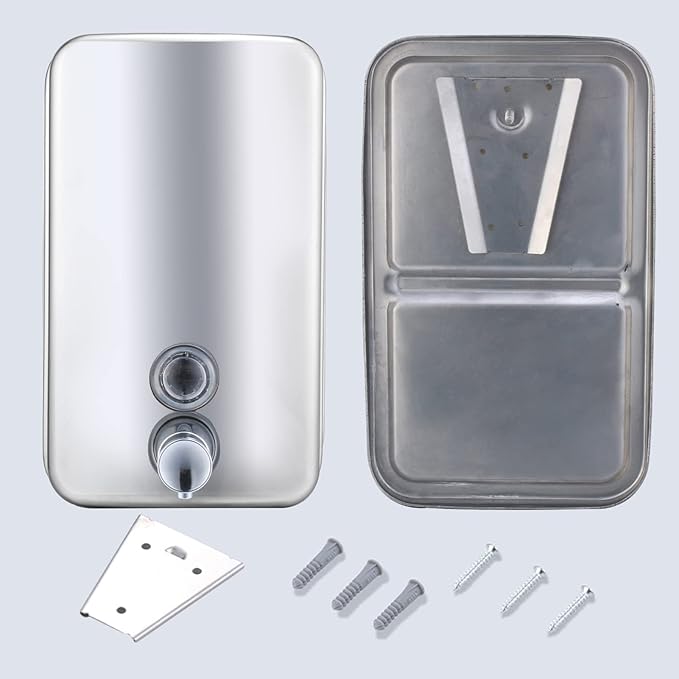 Commercial Soap Dispenser Wall Mount Stainless Steel Manual Liquid Pump - Image 6