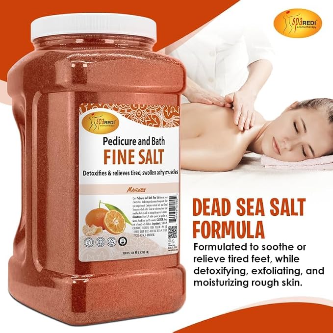 SPA REDI - Detox Foot Soak Pedicure and Bath Fine Salt, 128 Oz - Made - Image 3
