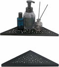 Black 10’’ Corner Shower Shelf 2 Pack, Triangular Shower Corner Shelves 304 by WELLUP