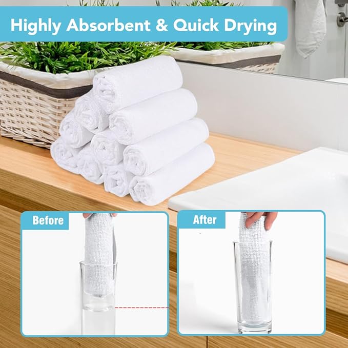 Orighty Washcloths Towels Set 20 Pack, Highly Absorbent and Soft Feel - Image 3