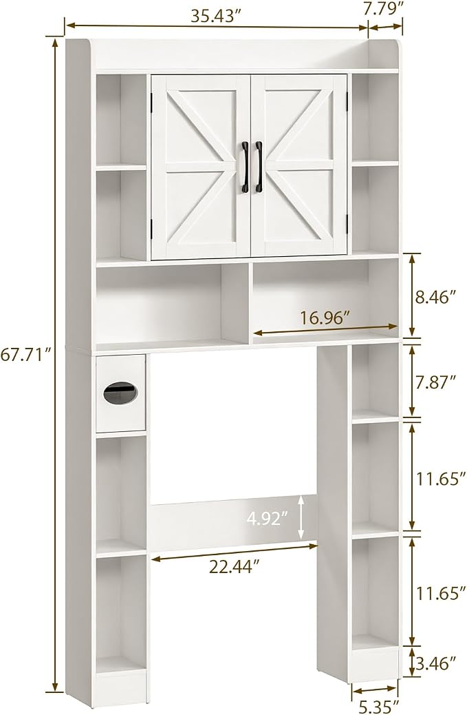 Farmhouse Storage Cabinet Over Toilet - Image 2