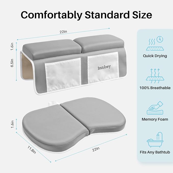 Bath Kneeler and Elbow Rest Pad Set, 1.6'' Extra Thick Bath Support - Image 6