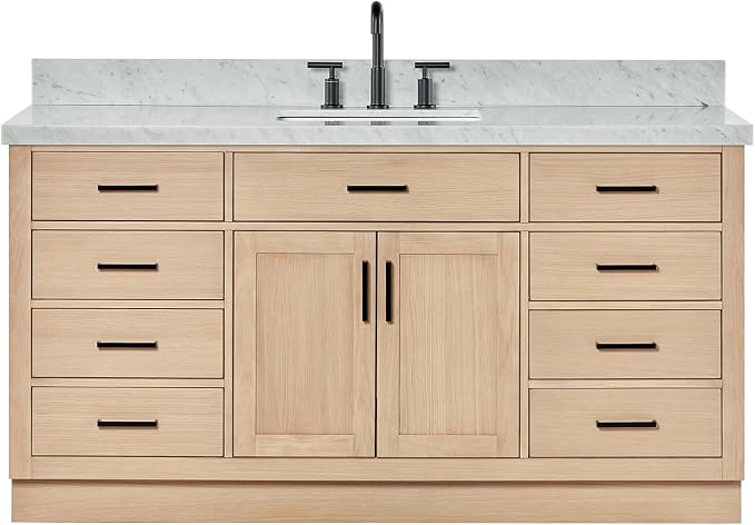 ARIEL Hepburn 67" Inch Oak Single Bathroom Vanity by Ariel