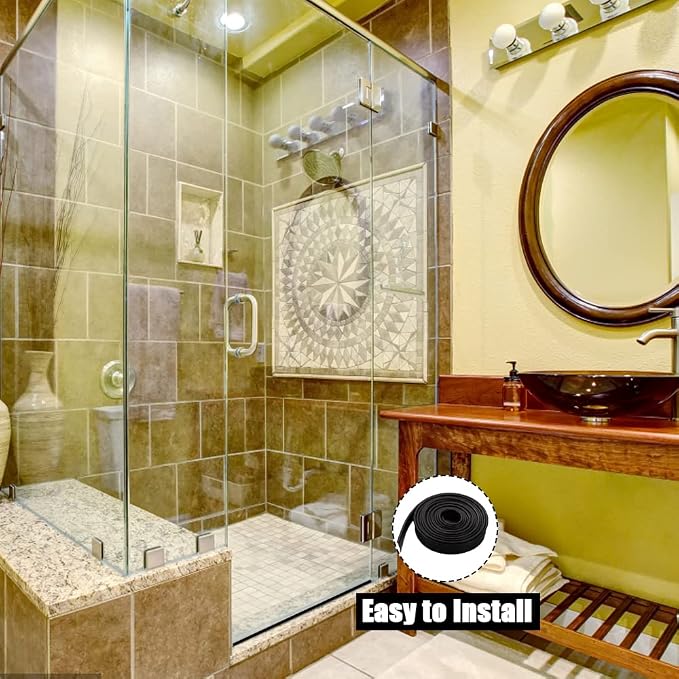 Shower Bottom Waterproof Door Rubber Sweep Trim Black Seal - Image 3