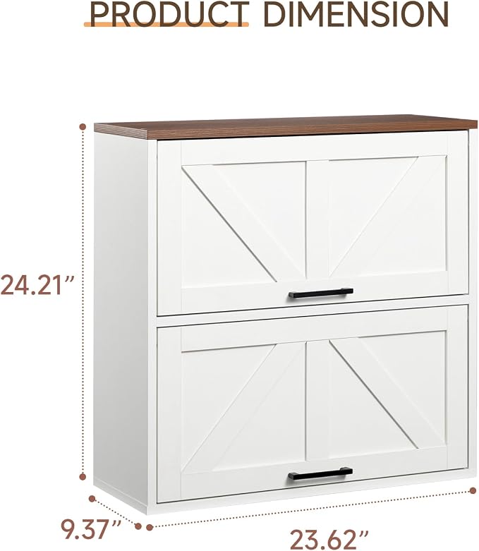 HollyHOME Bathroom Wall Cabinet, Farmhouse Barn Door Wood Medicine Cabinet - Image 3