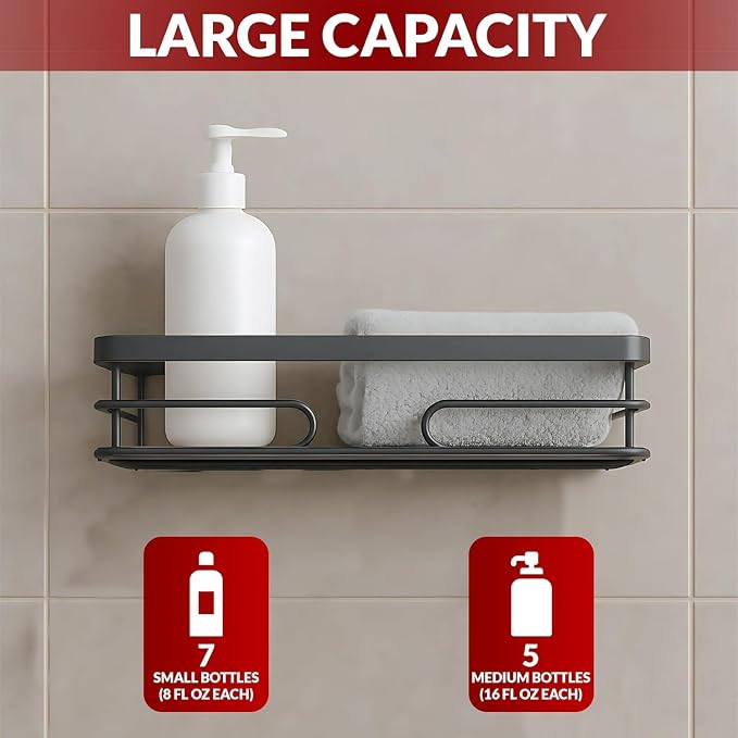 2-Pack Corner Shower Caddy – Rust-Resistant Wall-Mounted Bathroom Organizer - Image 6