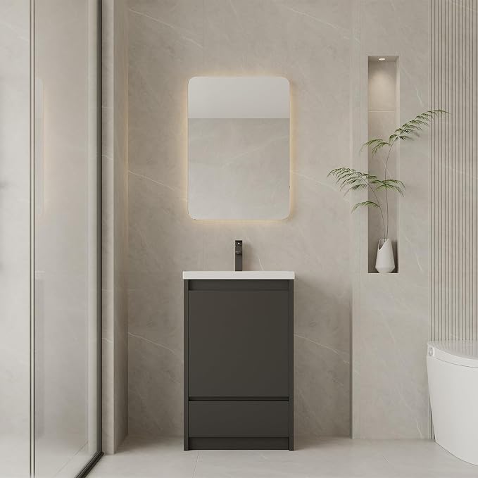 Bathroom Vanity with Sink 20 Inch, Modern Freestanding Bathroom Storage Cabinet - Image 6