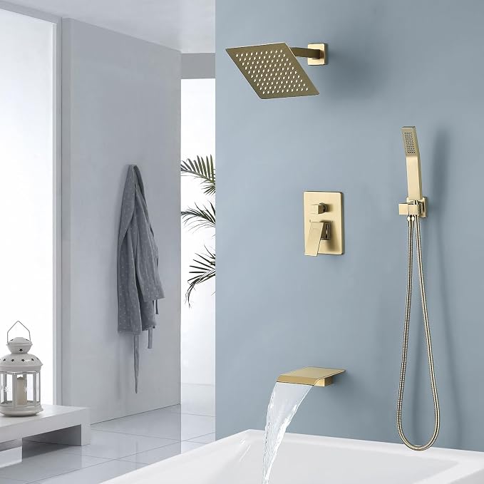 JOYWELL Bathroom Shower Faucets sets Complete Brushed Gold Bath tub Shower - Image 3