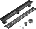 HEATGENE 24-Inch Linear Shower Drain in Matte Black by HEATGENE