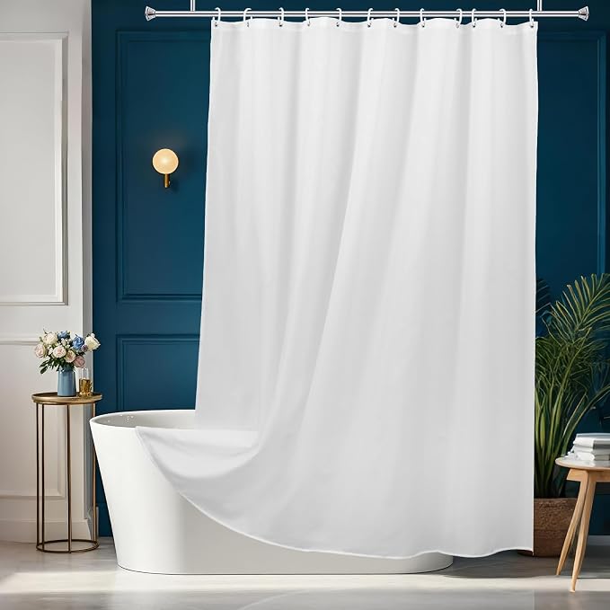 AooHome White Stall Size Bathroom Curtain - Image 2