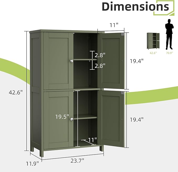 Vongrasig Bathroom Storage Cabinet, Modern Small Floor Cabinet - Image 3