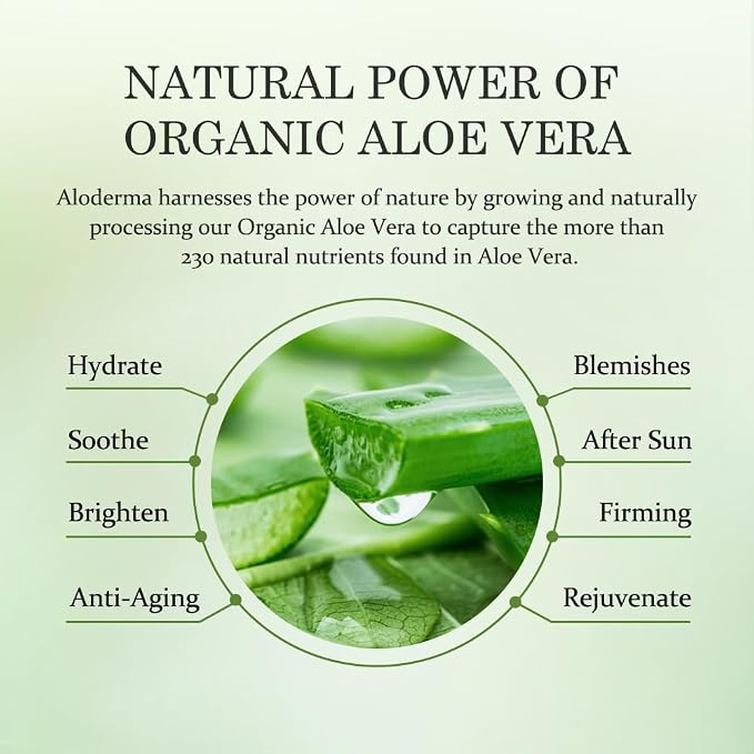 Aloderma 99% Organic Aloe Vera Gel Made within 12 Hours of Harvest, Easy Travel - Image 4
