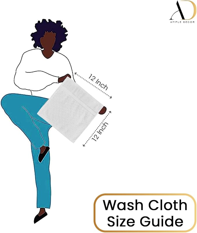 Ample Decor Washcloth Set of 200 White 100% Cotton - Image 4