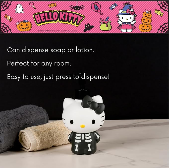 Hello Kitty Glow in The Dark Skeleton Soap/Lotion/Hand Sanitizer Resin Pump - Image 4