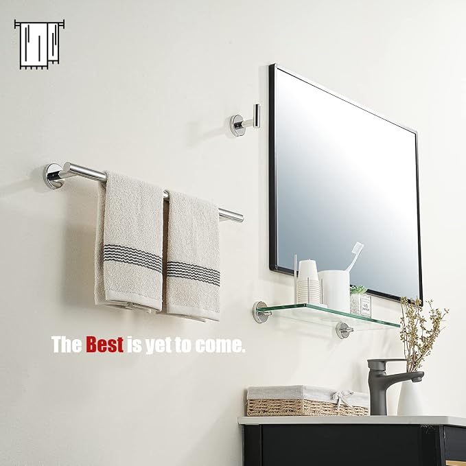 JQK Chrome Towel Bar, 20.5 Inch 304 Stainless Steel Thicken 0.8mm Towel Rack - Image 4