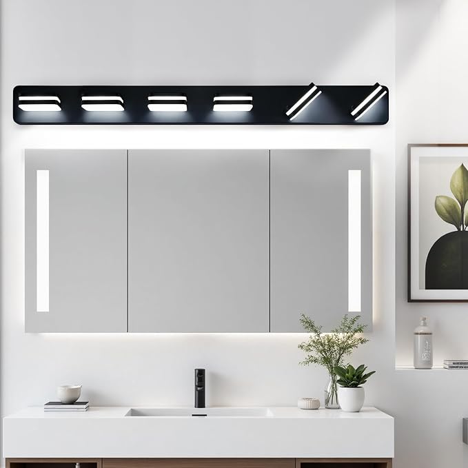 360° Rotate LED Dimmable Bathroom Vanity Light Fixtures, 3000LM Acrylic Matte - Image 9