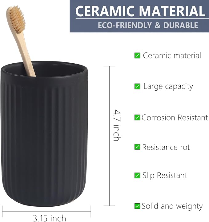 Matte Black Toothbrush Holders for Bathrooms - Image 5