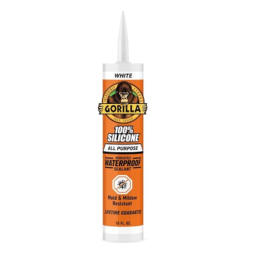Gorilla Waterproof Caulk & Seal Silicone Sealant, 10oz Cartridge by Gorilla