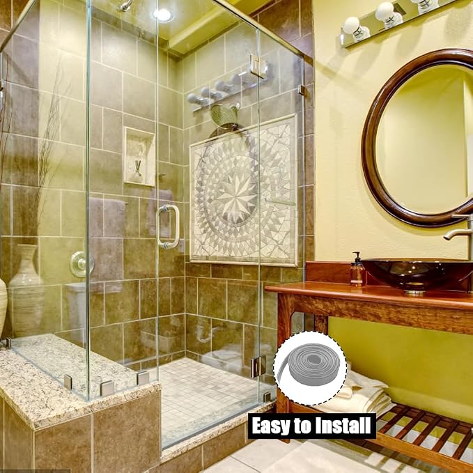Shower Bottom Waterproof Door Rubber Sweep Trim Black Seal - Image 2