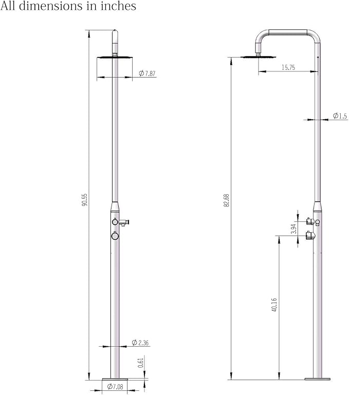 HEATGENE Outdoor Shower with Body Jets and Handheld Shower Head - Image 2