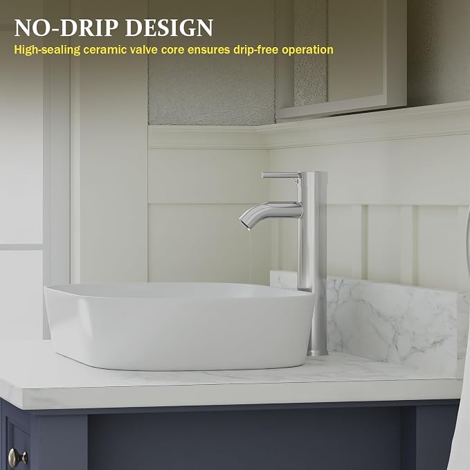 Chrome Bathroom Faucets, Vessel Sink Faucet One Hole Single Handle Modern - Image 7