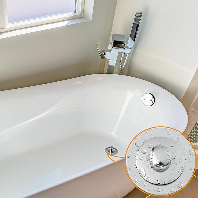 Yariwiz 1-1/2" Polished Chrome Bathtub Tub Drain Kit Bath Waste Overflow Drain - Image 2