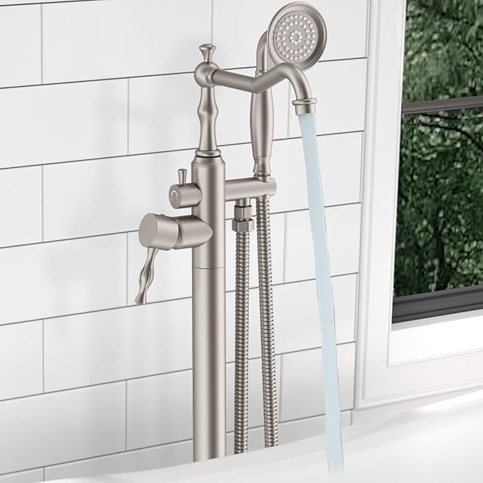 Hoimpro Free Standing Tub Faucet Freestanding Tub Filler Stand Alone Bath Tub - Image 2
