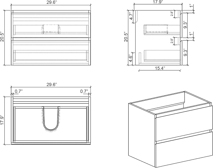 Alice 30 Inch Bathroom Vanity - Image 2